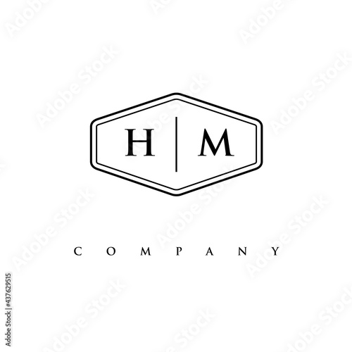 initial HM logo design vector