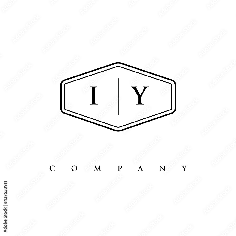 initial IY logo design vector