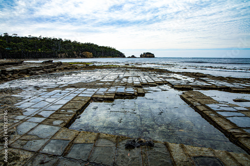 Tessellated Pavement rock formations Eaglehawk Neck Tasmania