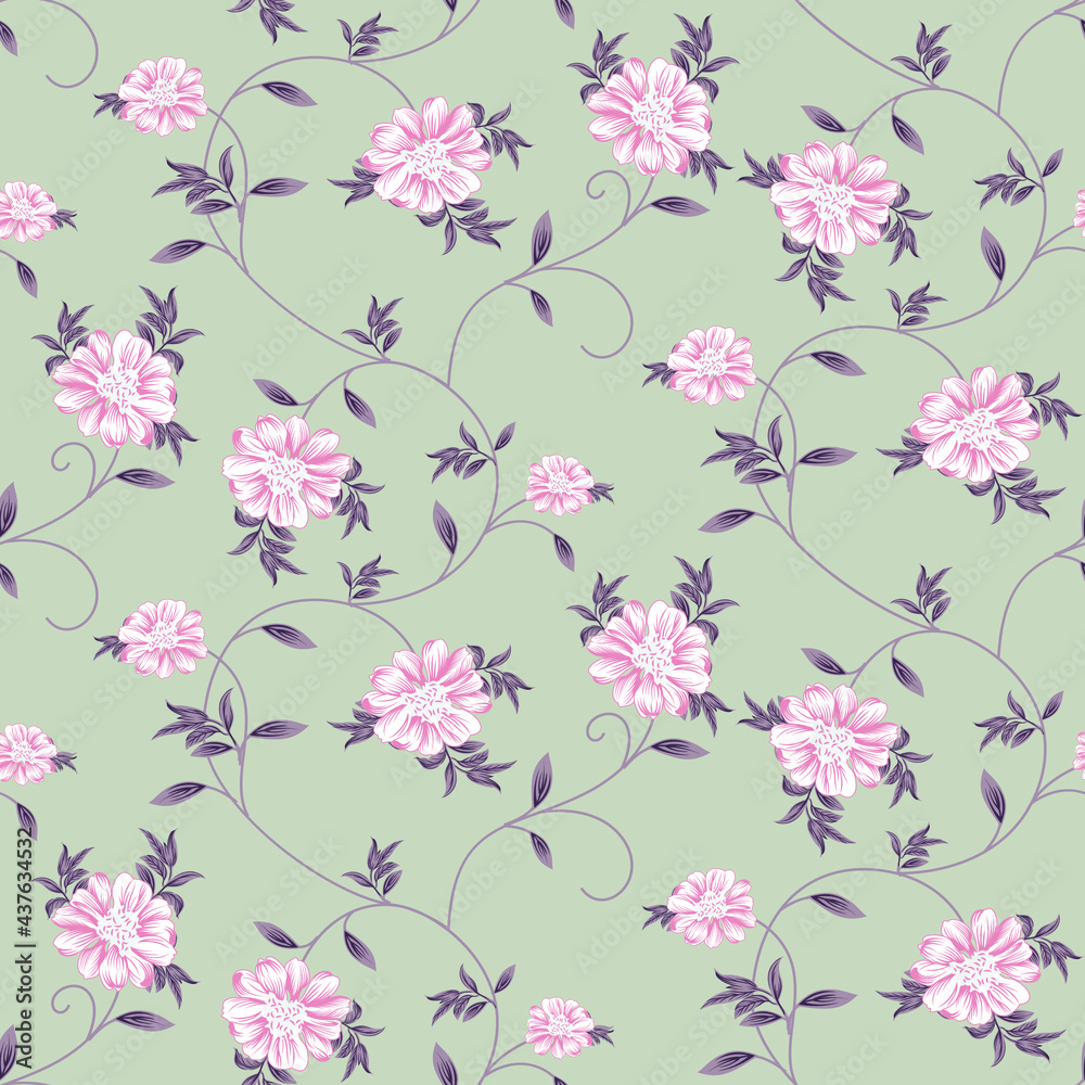 seamless vector flower design pattern on background seamless vector flower design pattern on background