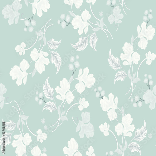 seamless vector flower design pattern on background 