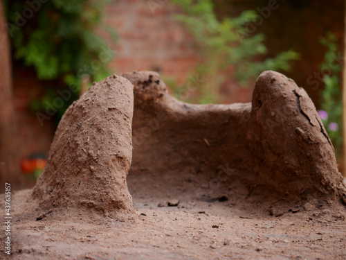 Indian soil made fireplace photo