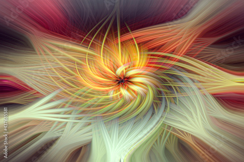 Twisted Lines with Fibers Effect. Abstract  Colorful Background.