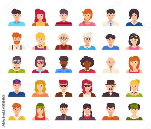 People Avatar Flat Vector Icons