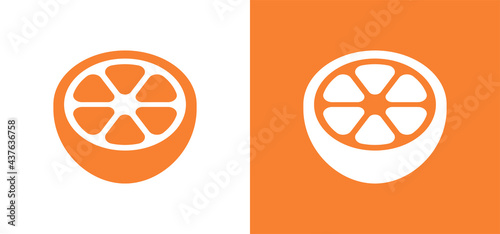 Orange fruit slice icon vector.