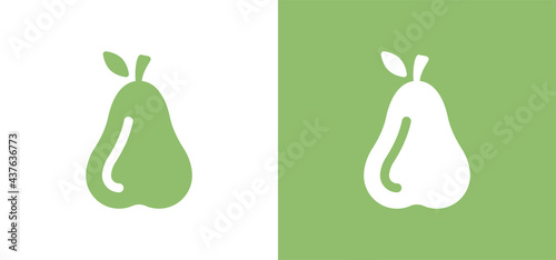 Pear fruit icon design graphic. Vector illustration