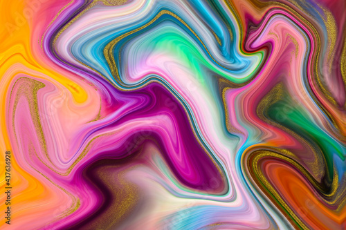 Abstract colorful paint background. Acrylic texture with marble pattern