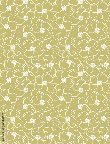 A pattern of tropical flowers. Seamless image, white outline of colors on a colored background.Design of wallpaper, fabrics, textiles, packaging, posters, postcards, wedding design.