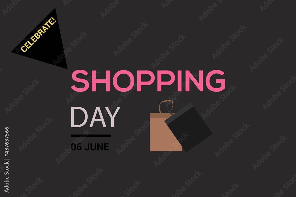 Fototapeta premium Celebrate Happy Shopping Day vector illustration. Shopping bags symbol.