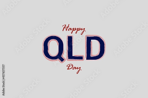 Happy Queensland Day typography vector background 