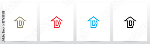 House Roof On Top Of Letter Logo Design D