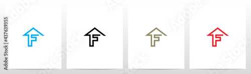 House Roof On Top Of Letter Logo Design F