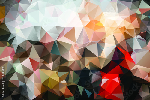 Colorful vector Low poly crystal background. Polygon design pattern. Low poly illustration, low polygon background.