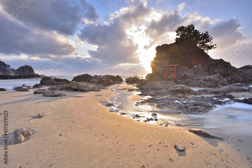 笹川流れの夕日