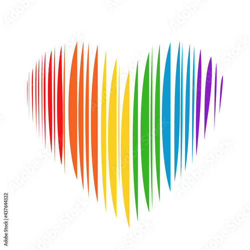 LGBT pride flag month symbol emblem Rainbow heart logo icon sign Hand drawn Human rights and tolerance Cartoon decoration style Fashion print clothes apparel greeting invitation card cover banner book