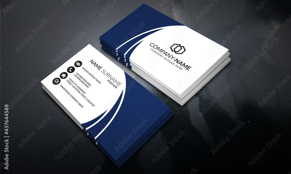 Modern White and Blue Business Card Modern White and Blue Business Card