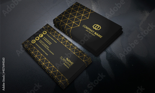 Black and golden color modern business card