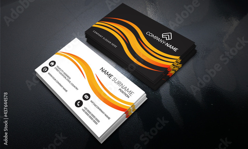 Orange elegant corporate business card