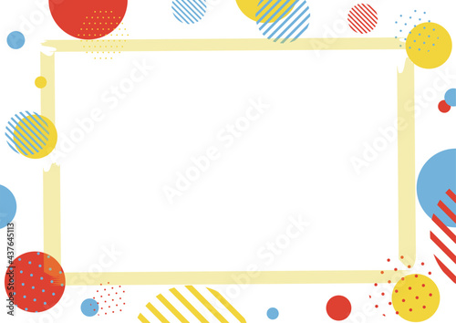 マスキングテープ　爽やかな配色のドット幾何学フレーム	