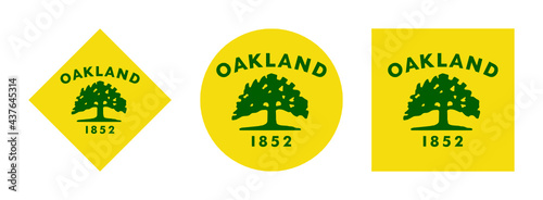 oakland flag icon set. isolated on white background 