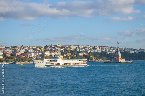 Landscape a landscape the island the Maiden tower in Istanbul in Turkey a view from the seashore © rosetata