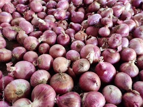 Group of onion isolated, asian market onion, onion in market 