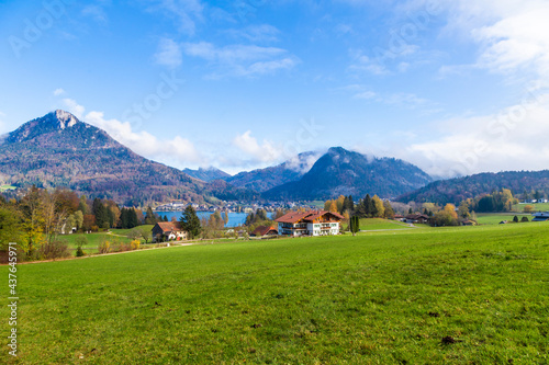 Fuschl town and Lake Fuschlsee are located in the Salzkammergut, Austria. It's romantic small towns in Europe.
