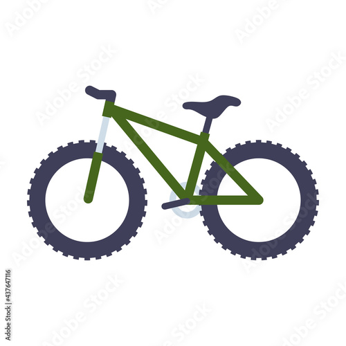 カーキグリーンのマウンテンバイクのイラスト
