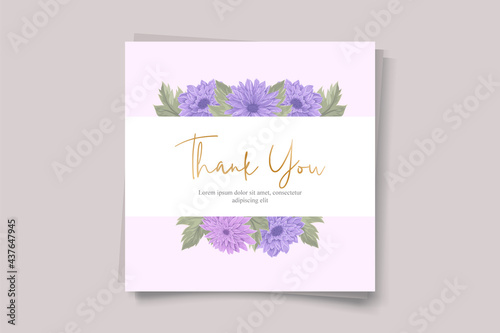 Wedding invitation card with beautiful chrysanthemum flower design