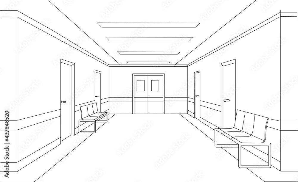 Hospital or medical clinic hall interior 20869126 Vector Art at Vecteezy