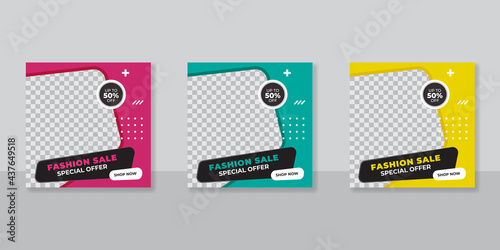 Editable Post Template Social Media Banners for Digital Marketing. Promotion Brand Fashion