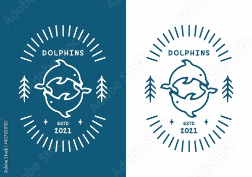 Blue and white color of dolphins badge