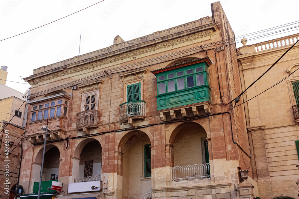 Facade of a typical Maltese building