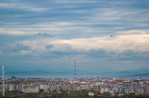 Ivano-Frankivsk city on a cloudy day, panorama © onyx124