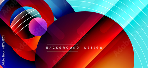 Color block vector abstract background, dynamic shapes on color gradient. Trendy geometric abstract background for your text, logo or graphics