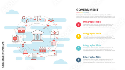 government concept for infographic template banner with four point list information