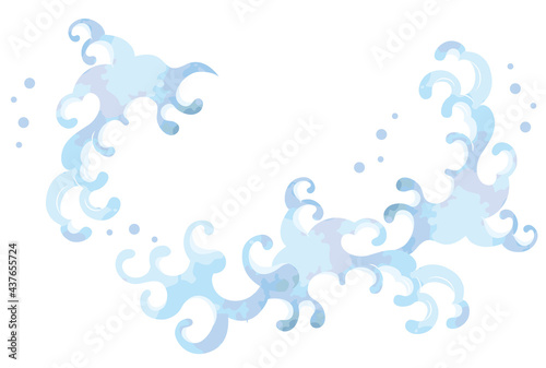水彩の波のベクターイラスト素材