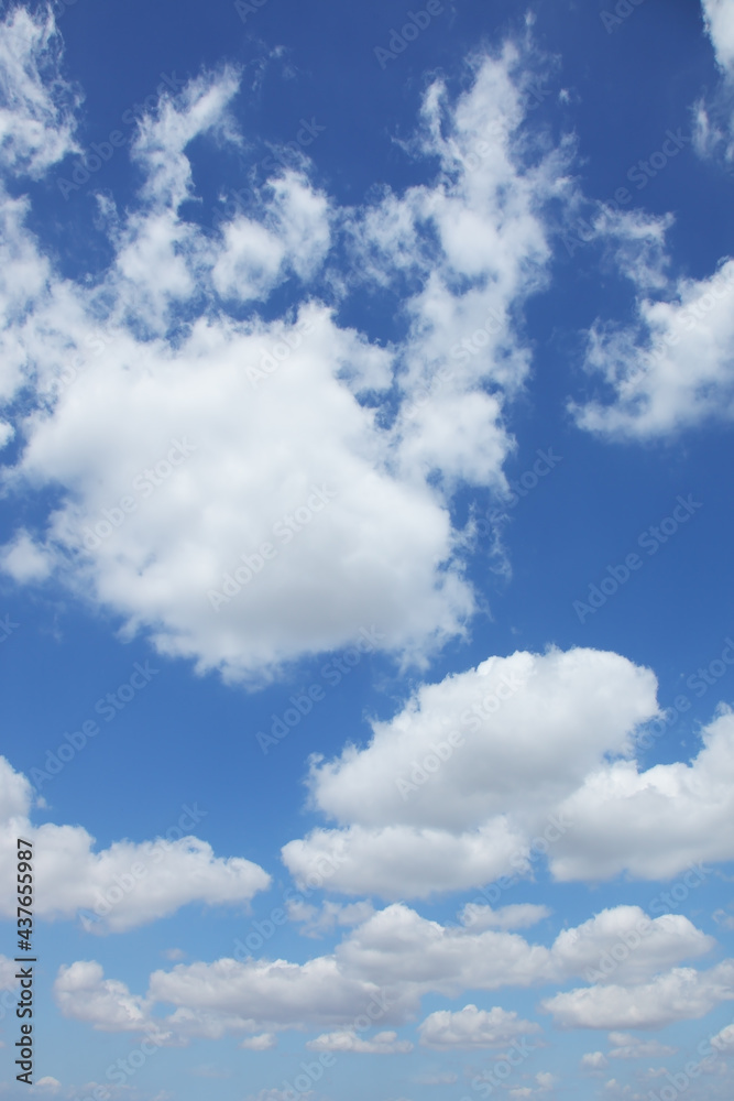 The clear sky and clouds