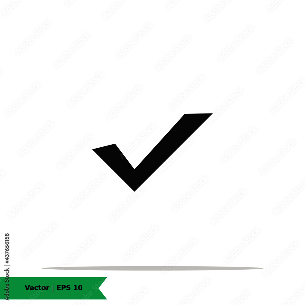 Check mark icon illustration. Vote yes sign symbol logo template. Vector Flat Stylist Icon EPS 10 Check mark icon illustration. Vote yes sign symbol logo template. Vector Flat Stylist Icon EPS 10