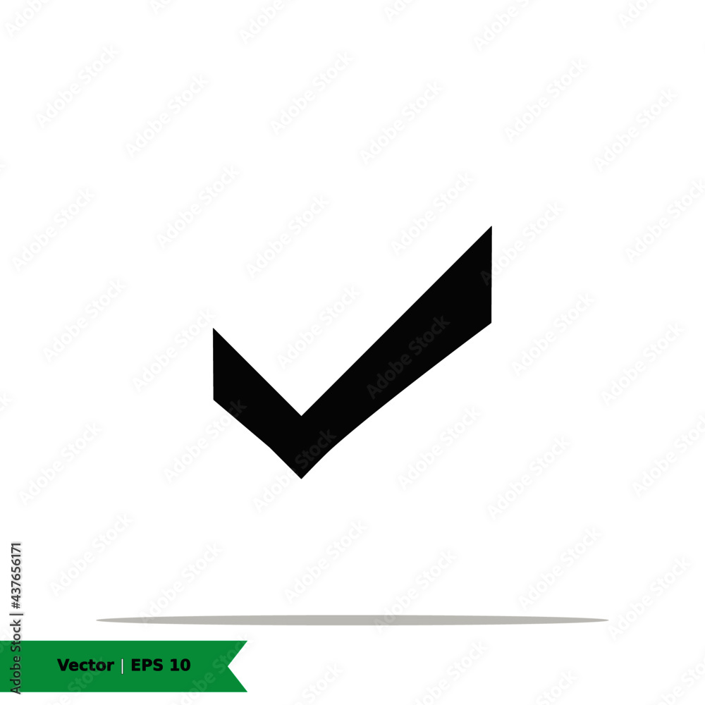 Check mark icon illustration. Vote yes sign symbol logo template. Vector Flat Stylist Icon EPS 10 Check mark icon illustration. Vote yes sign symbol logo template. Vector Flat Stylist Icon EPS 10