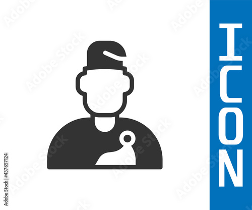 Grey Wizard warlock icon isolated on white background. Vector