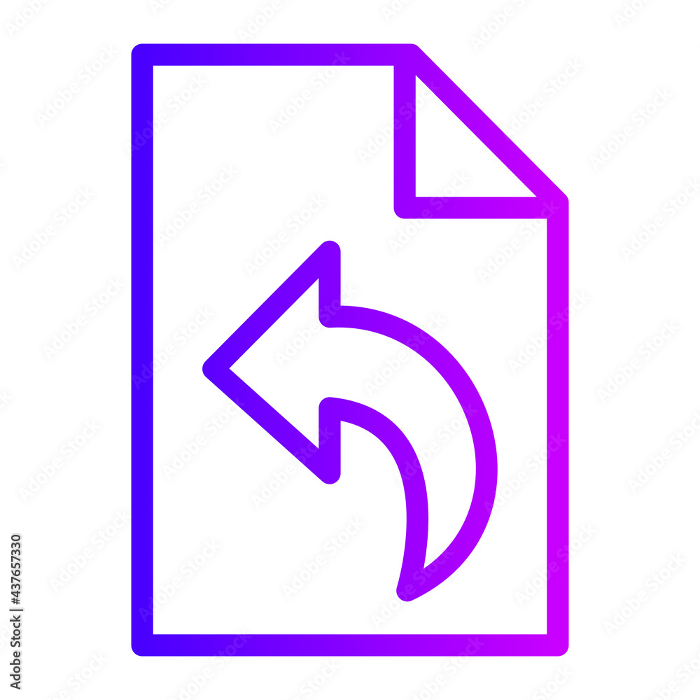 Undo icon with gradient color outline style. Suitable for applications, mobile applications, websites, presentations, advertisements, and many more.