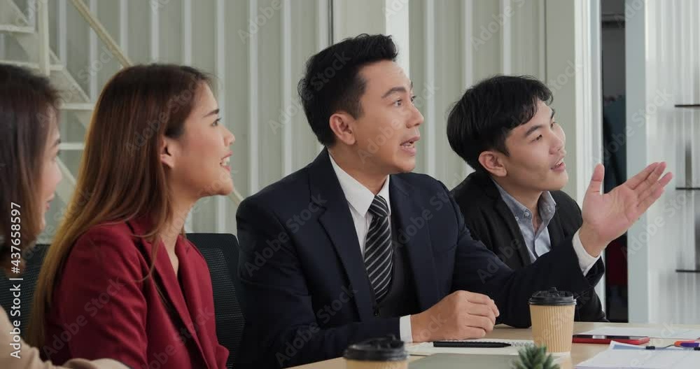 Business people clapping hand together at meeting room. They agree with team about business plan or marketing plan together. Business people clapping hand together at meeting room. They agree with team about business plan or marketing plan together.