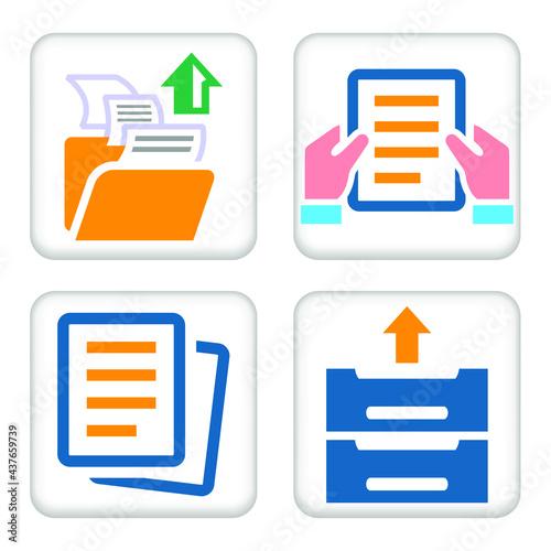 Vector illustration Set for Document Submit Document Folder and more EPS10