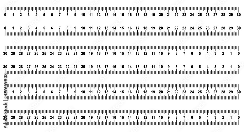 rsmc4 RulerScaleMetricCentimeter rsmc - 6 Set - ruler scale 0 - 30 cm . measuring tool . measure tape / length measurement metric centimeter - transparent vector illustration . AI10 / EPS10 . g10597