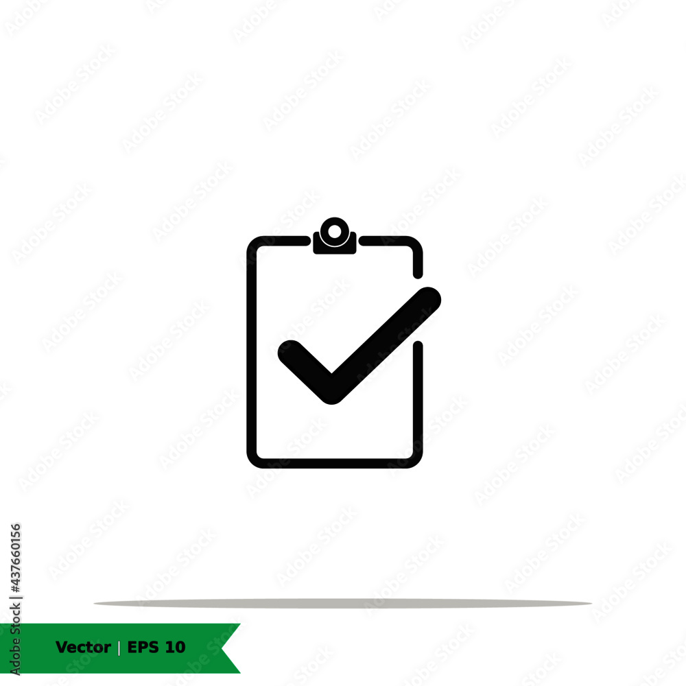 Approved Report, Checked Report Icon Illustration Logo Template. Report Sign Symbol. Vector Icon EPS 10