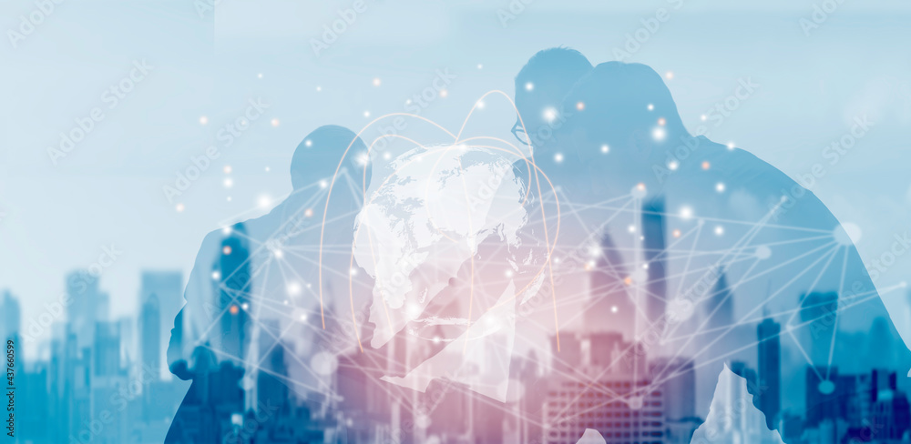Business global network connection telecommunication technology concept ...