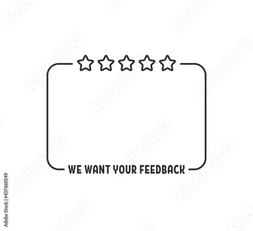 frame with we want your feedback text photo