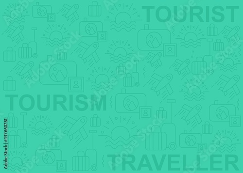 Tourism and traveling pattern design. Easy to edit with vector file. Can use for your creative content. Especially world tourism day campaign in this september.