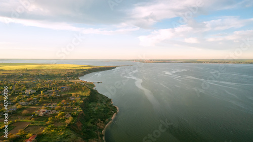 Place where ancient greek colony Olbia was. City on the banks of the Southern Bug River in Ukraine on a warm summer day.